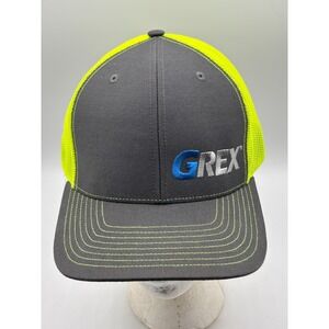 GREX Logo Hi-Vis Mesh Back Trucker Hat Sportex Safety Adjustable Cap